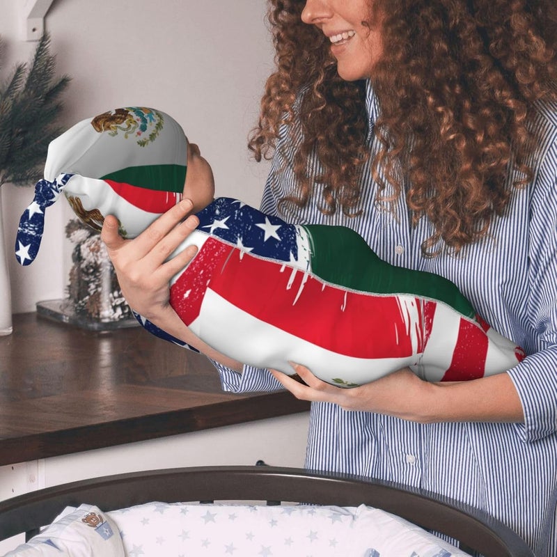 Figtihw American Flag with Mexican Flag Swaddle Blankets Newborn Receiving Blanket Baby Swaddle Wrap Soft Sleeping Sack for Baby Girls Boys - Image 4